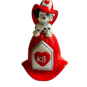 Enesco Corporation Designed By K. Hahn 1992 Bell Firefighter Hat With Dog